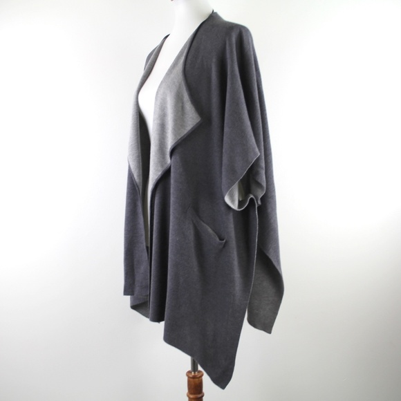 Lululemon After Asana Wrap Poncho Dark Carbon Gray Draping Cardigan Sweater OS - Picture 5 of 7
